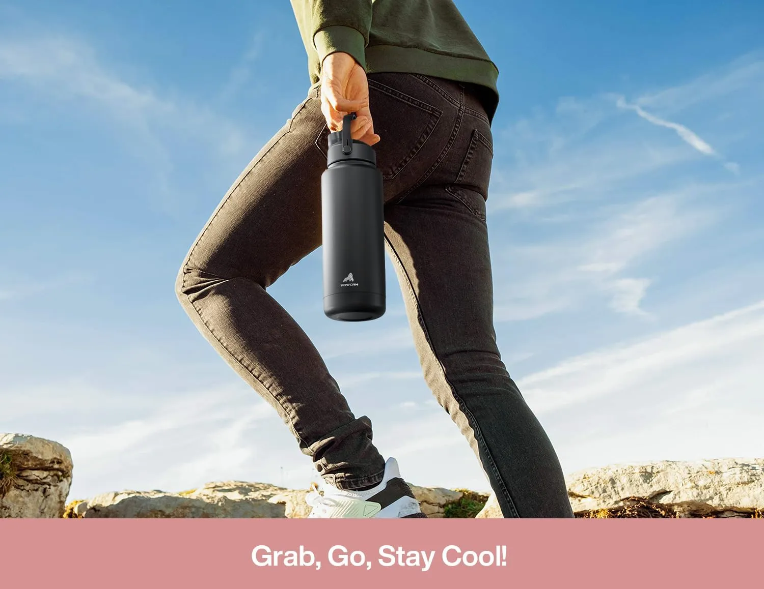 18 oz Insulated Water Bottle with 2-in-1 Straw and Spout Lid, Keep Cold 24H, Leak-Proof, Fits in Car Cup Holder, Stainless Steel Water Bottle for Sports, Travel, and School (Cotton Candy)