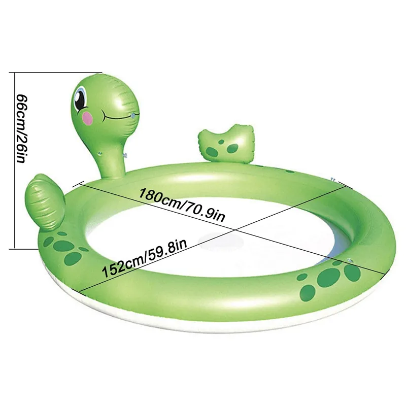 1.80m x 1.52m Tortoise Inflatable Pool with Water Spray FunctionC15-1-7