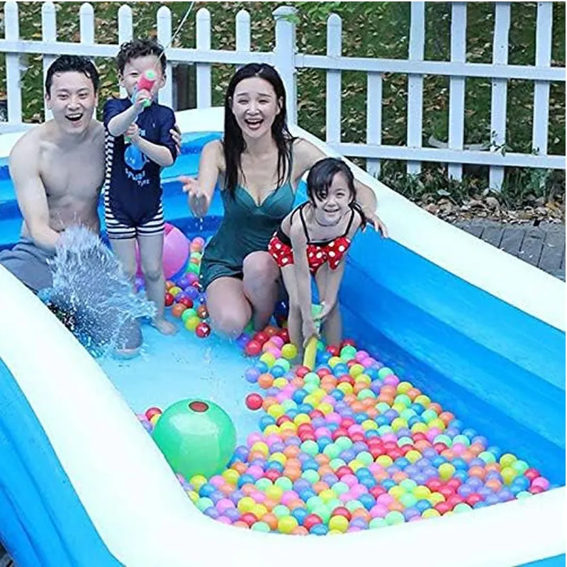 190X145X60Cm 3-Ring Inflatable Rectangular Swiming Pool