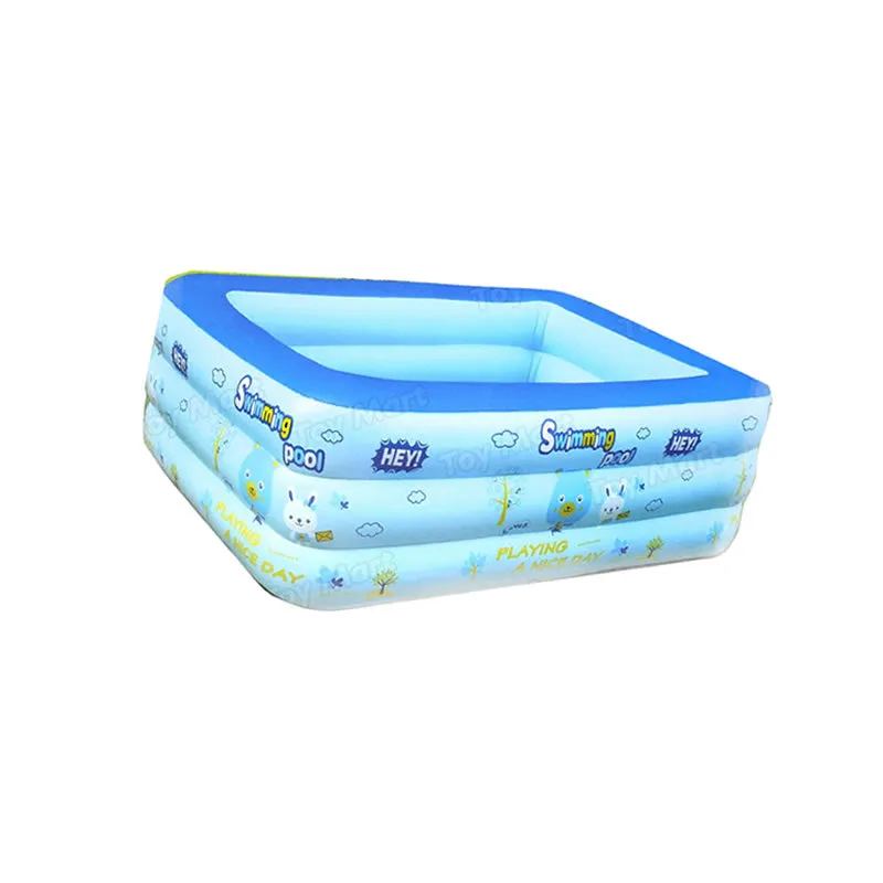 190X145X60Cm 3-Ring Inflatable Rectangular Swiming Pool