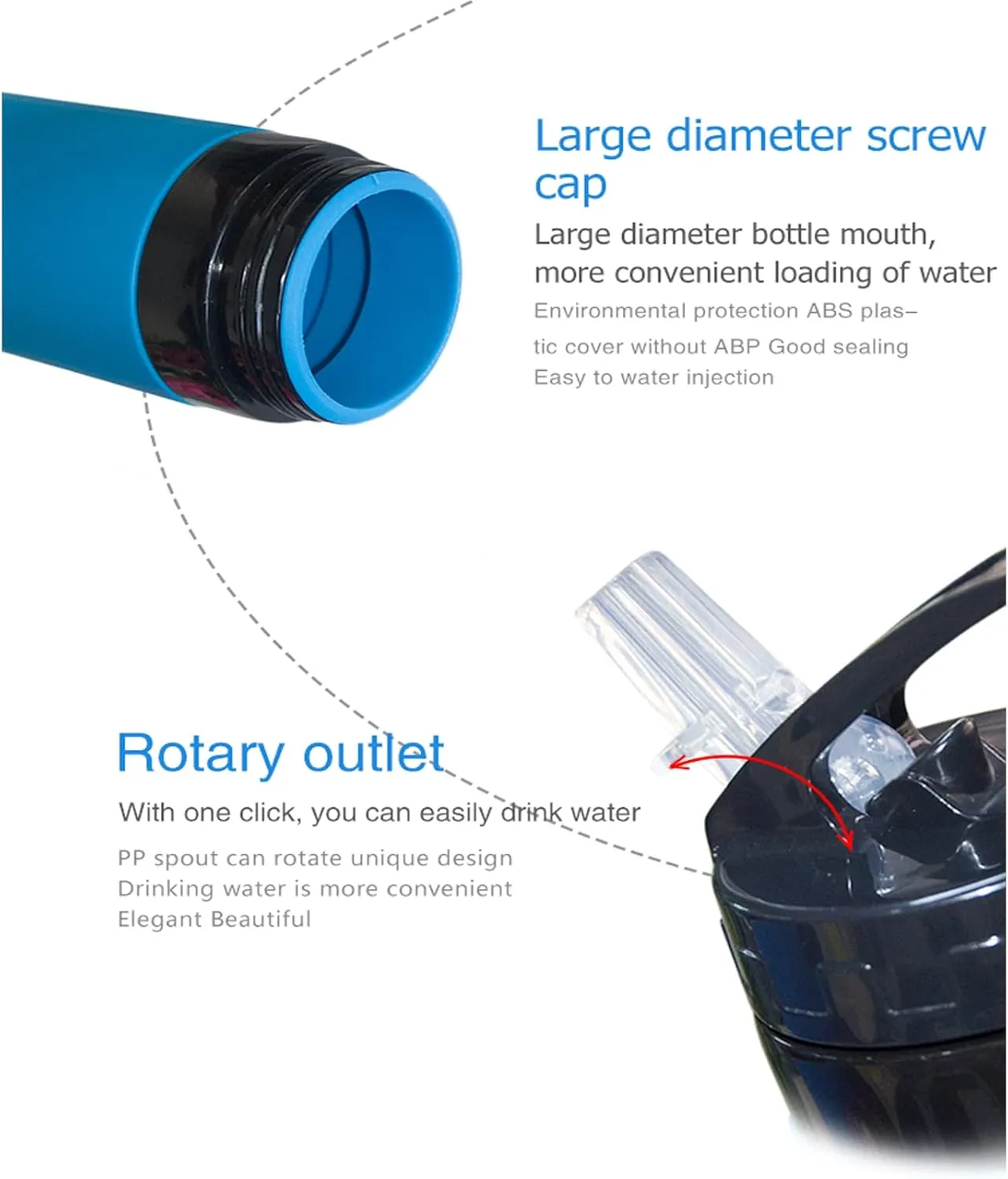 21oz 600ml Silicone Travel Water Bottle, Reusable Water Bottles For School, Collapsible Water Bottles for Traveling, Foldable Sports Water Bottle Squeeze, Travel Essentials(Blue)