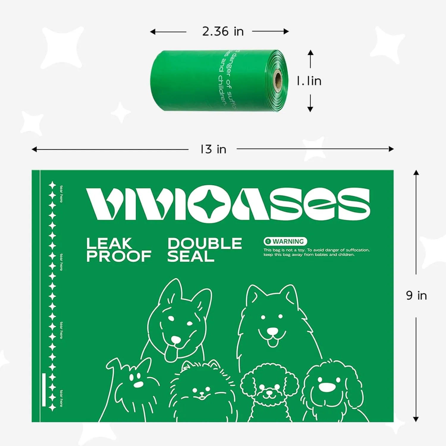240 Count Dog Poop Bags Rolls, 9" x 13" Dog Bags for Poop, 100% Leak Proof and Strong Sturdy Doggie Poop Bags, Pet Waste Bags, Lavender, Scented