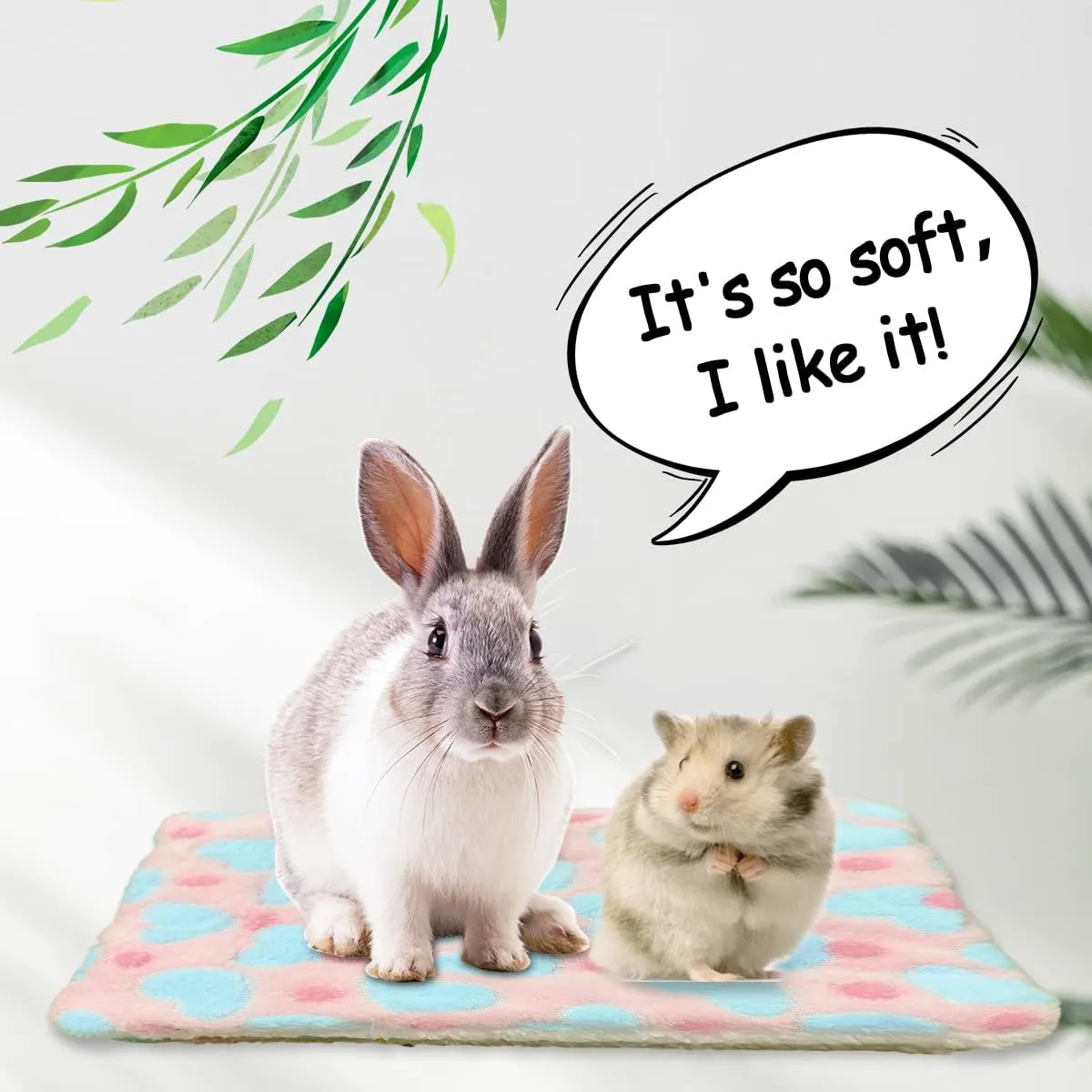 4 Pieces Guinea Pig Bunny Comfortable Bed Mats Pads, Rabbit Warm Soft Bed, Hamster Bedding Pad Mats for Small Animals Chinchilla Hedgehog Baby Cats (11.8"x9.1", 2.Cobblestones Pattern)