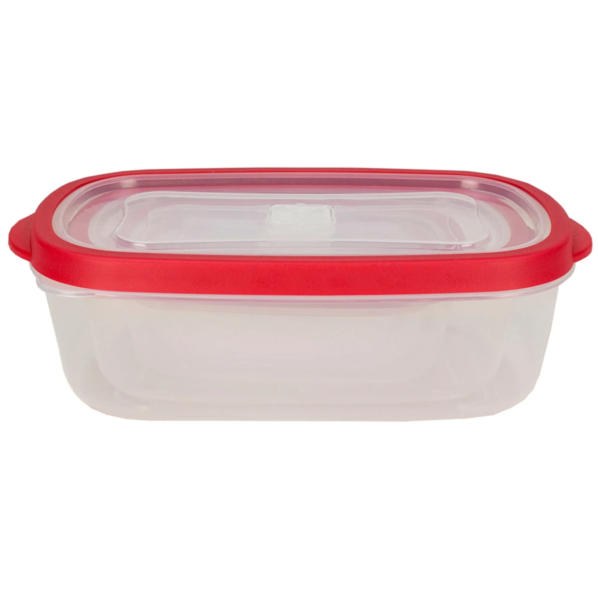 5 Piece Spill-Proof  Rectangle Plastic Food Storage  Container with Ventilated, Snap-On  Lids, Red