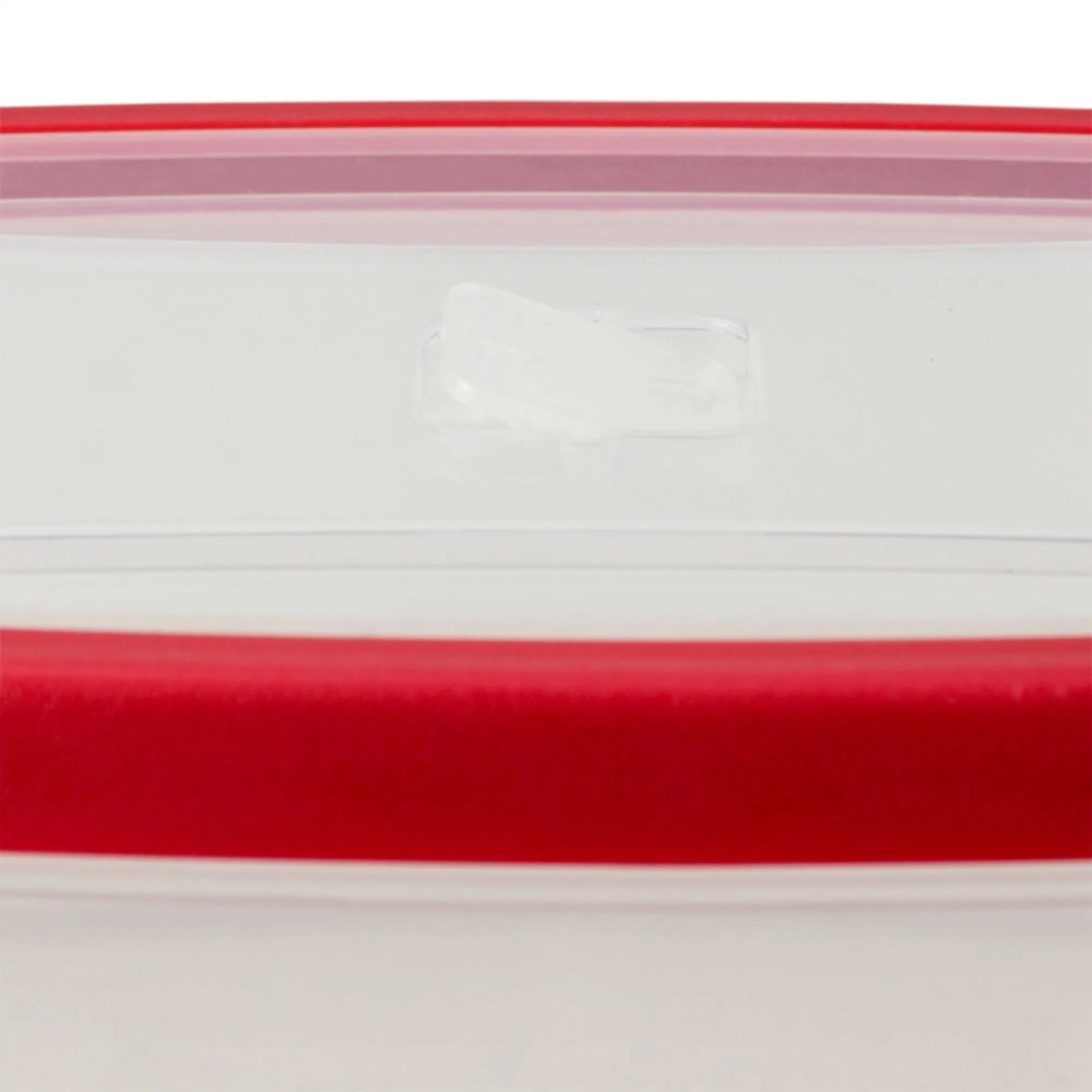 5 Piece Spill-Proof  Rectangle Plastic Food Storage  Container with Ventilated, Snap-On  Lids, Red