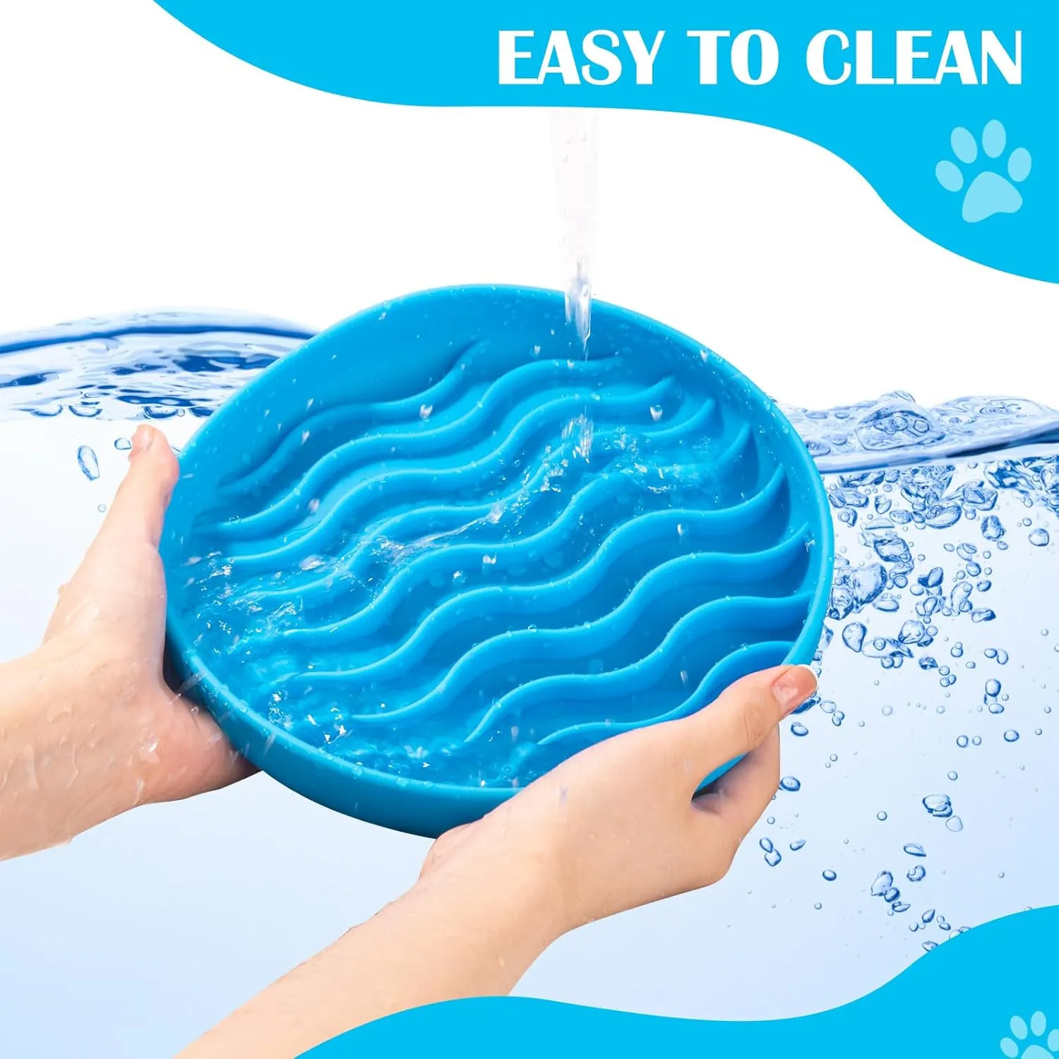 7.5 Inch Dog Puzzle Bowl - Silicone Slow Feeder Dog Bowls for Healthy Eating - Puppy Slow Feeder Non-Slip Design Dishwasher Microwave Safe 2 Pack