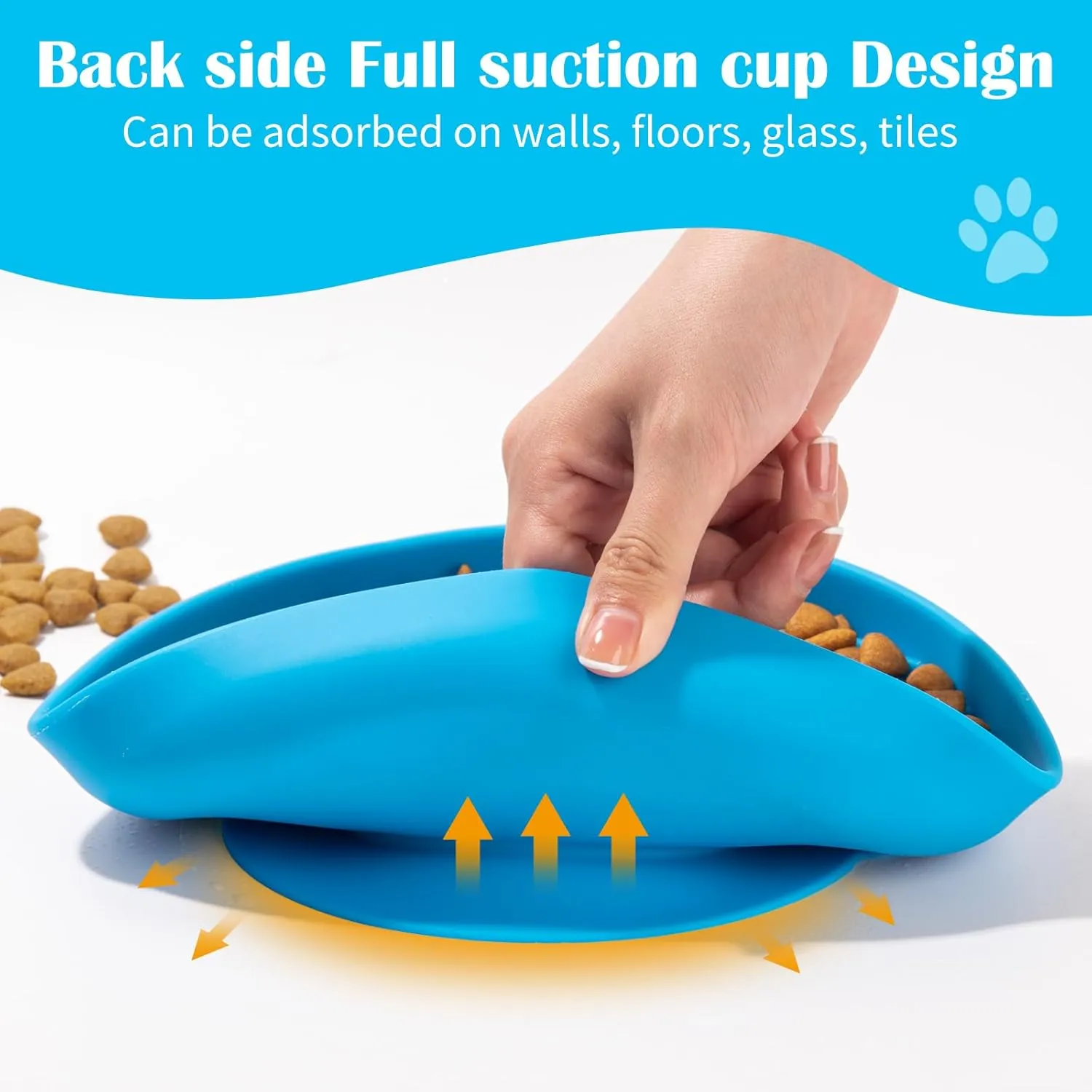 7.5 Inch Dog Puzzle Bowl - Silicone Slow Feeder Dog Bowls for Healthy Eating - Puppy Slow Feeder Non-Slip Design Dishwasher Microwave Safe 2 Pack