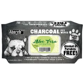 Absorb Plus Charcoal Aloe Vera Pet Wipes 80 Pack^^^