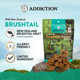 Addiction Meaty Bites - Hypoallergenic Dog Treats - Made in New Zealand - High Meat Content - Gluten and Grain-Free - Soft and Allergy Friendly (Brushtail, 4 Ounces - 3 Packs)