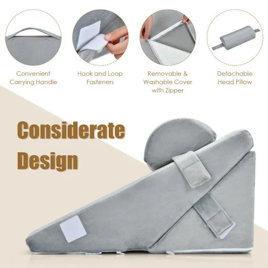 Adjustable Memory Foam Incline Pillow with Head Support for Sleeping Reading