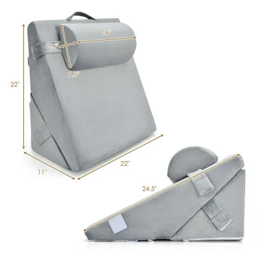 Adjustable Memory Foam Incline Pillow with Head Support for Sleeping Reading