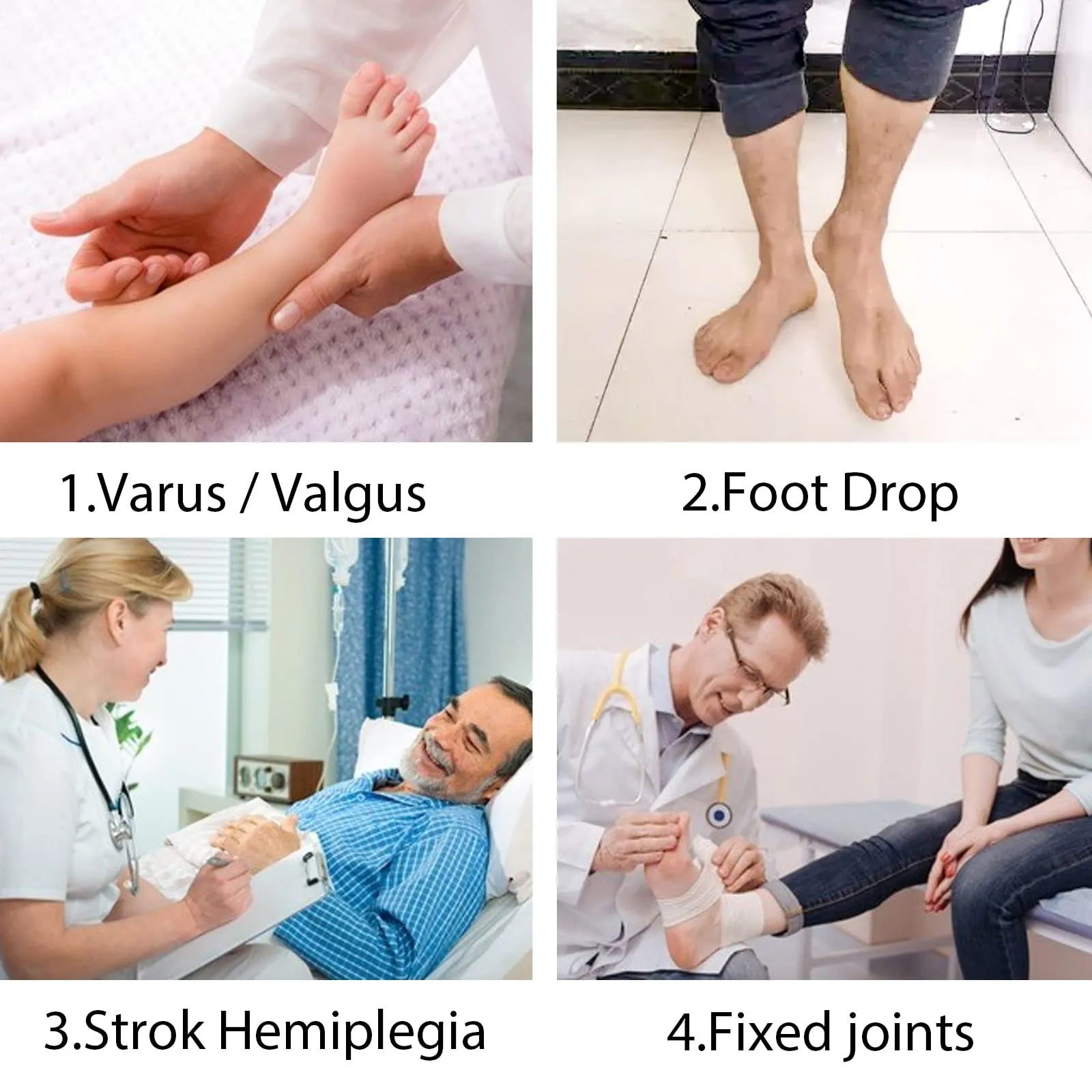 AFO Foot Drop Brace Splint Ankle Foot Orthosis Walking with Shoes or Sleeping for Stroke Hemiplegia (M-Left) M-left