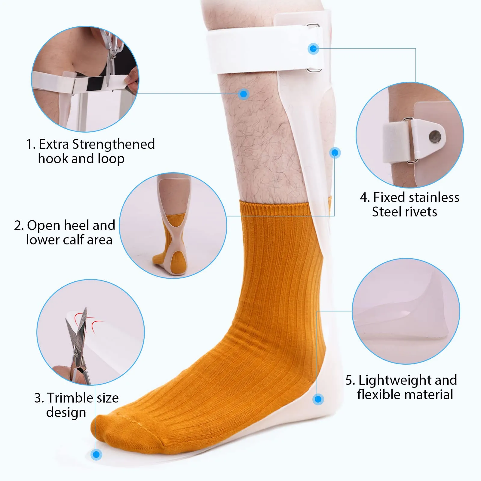 AFO Foot Drop Brace Splint Ankle Foot Orthosis Walking with Shoes or Sleeping for Stroke Hemiplegia (M-Left) M-left
