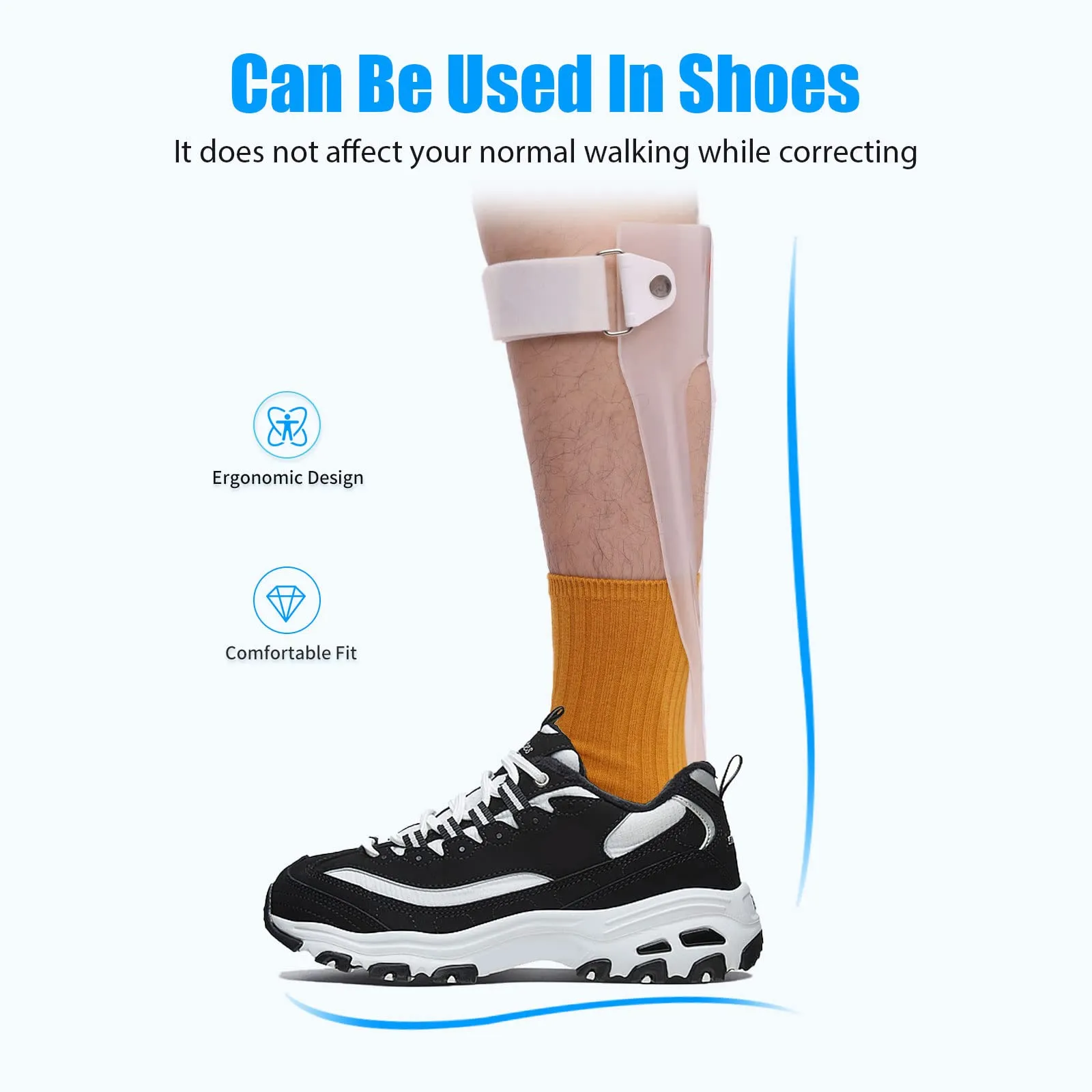 AFO Foot Drop Brace Splint Ankle Foot Orthosis Walking with Shoes or Sleeping for Stroke Hemiplegia (M-Left) M-left