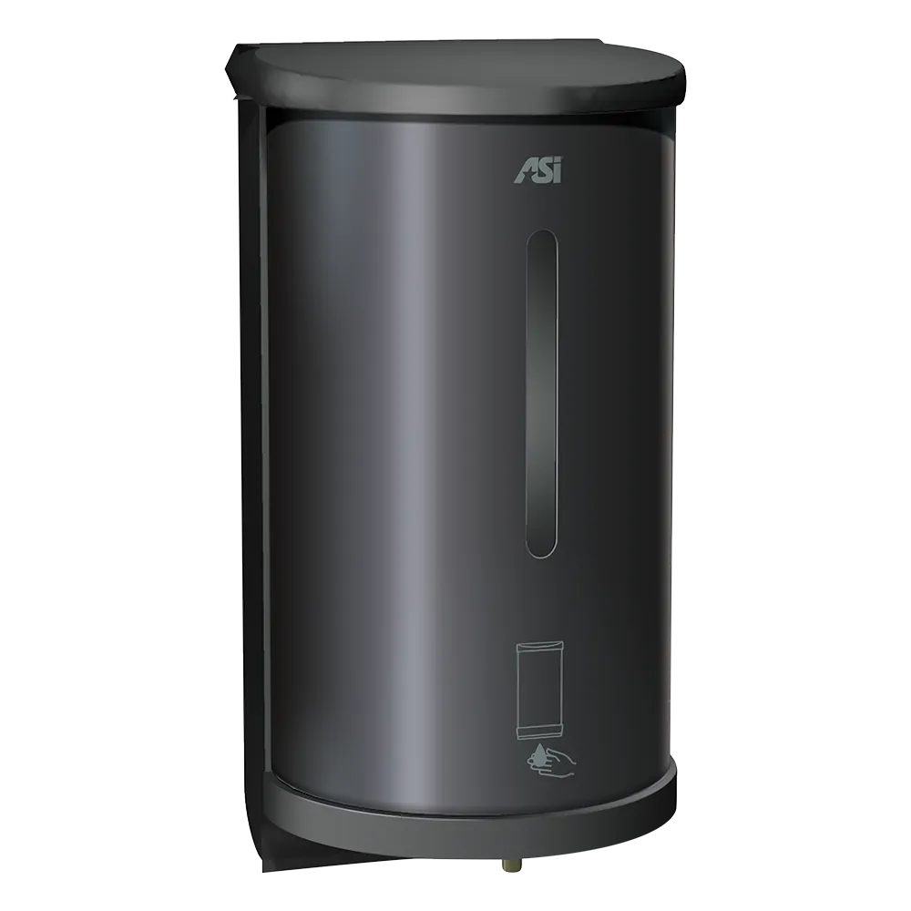 ASI 0362-41  Auto, Liquid Soap / Gel Hand Sanitizer Dispenser (Batt.) Matte Black, 30 oz., Surface OR Stand Mount