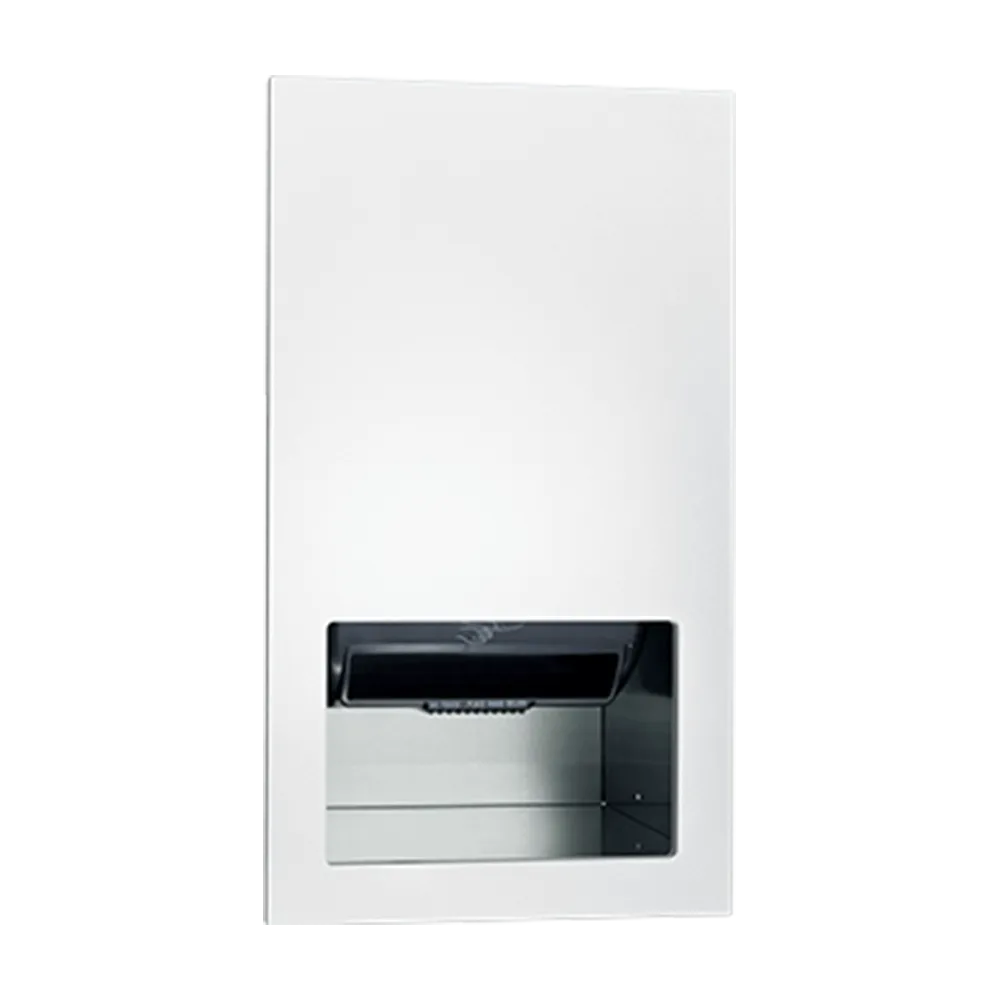 ASI 645210AC-00 Piatto™ Completely Recessed Automatic Roll Paper Towel Dispenser  Ac Power  White Phenolic Door