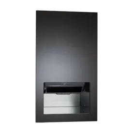 ASI 645210AC-41 Piatto™ Completely Recessed Automatic Roll Paper Towel Dispenser  Ac Power  Matte Black Phenolic Door