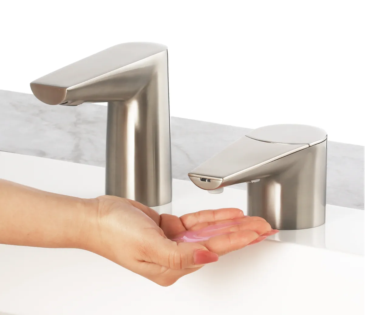 Bobrick B-875 Counter-Mounted Automatic Designer Series™ Top-Fill Liquid Soap Dispenser, Brushed Nickel