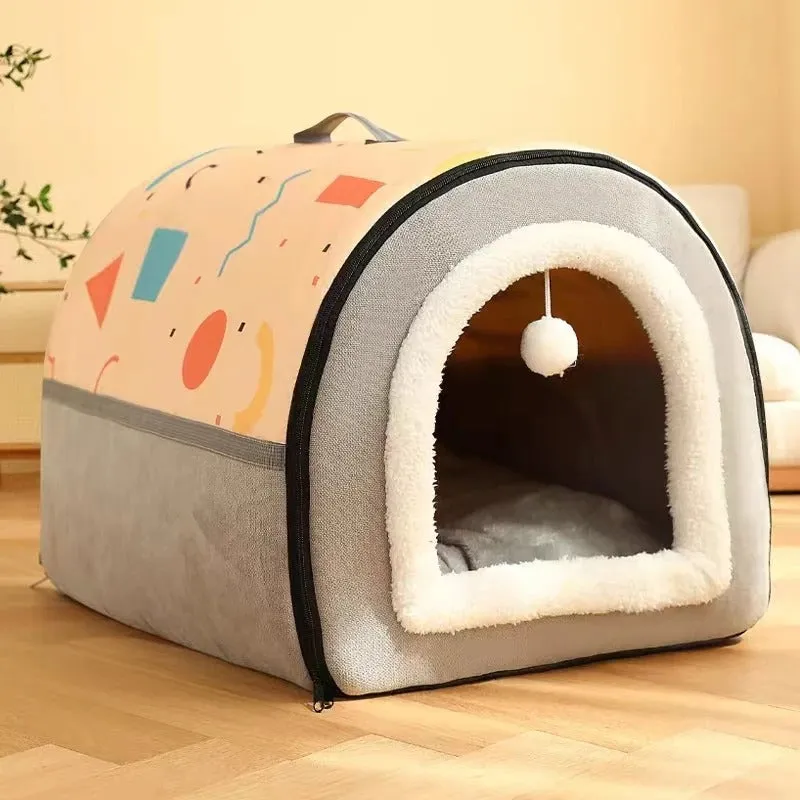 Breathable Warm Plush Pet Bed House