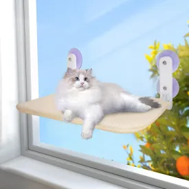Cat Hammock for Window, Foldable Cat Bed Window with 4 Suction Cups, Robust Metal Frame Pet Window Perch for Indoor