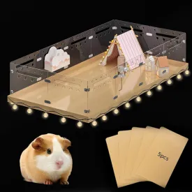 COZIWOW Acrylic Guinea Pig Cages with 5PCS Waterproof Bottom, Sturdy & Easy to Setup, 4 x 2ft Large Habitat for Guinea, Hedgehog, Quail, Small Animal Playpen Without Top (DIY Extendable)