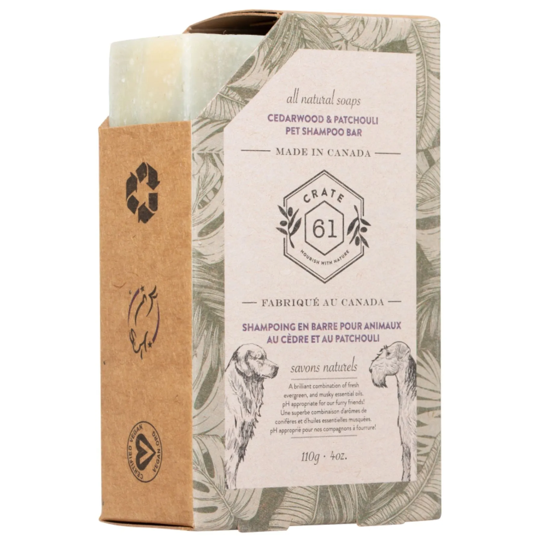 Crate 61 Pet Shampoo Bar - Cedarwood & Patchouli 110g