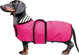Dachshund Raincoat Corgi Raincoat Dogs Waterproof fit for Dachshunds Weiner Long Back Breeds with Reflective Stripe Great Coverage in Autumn Winter - Pink - M