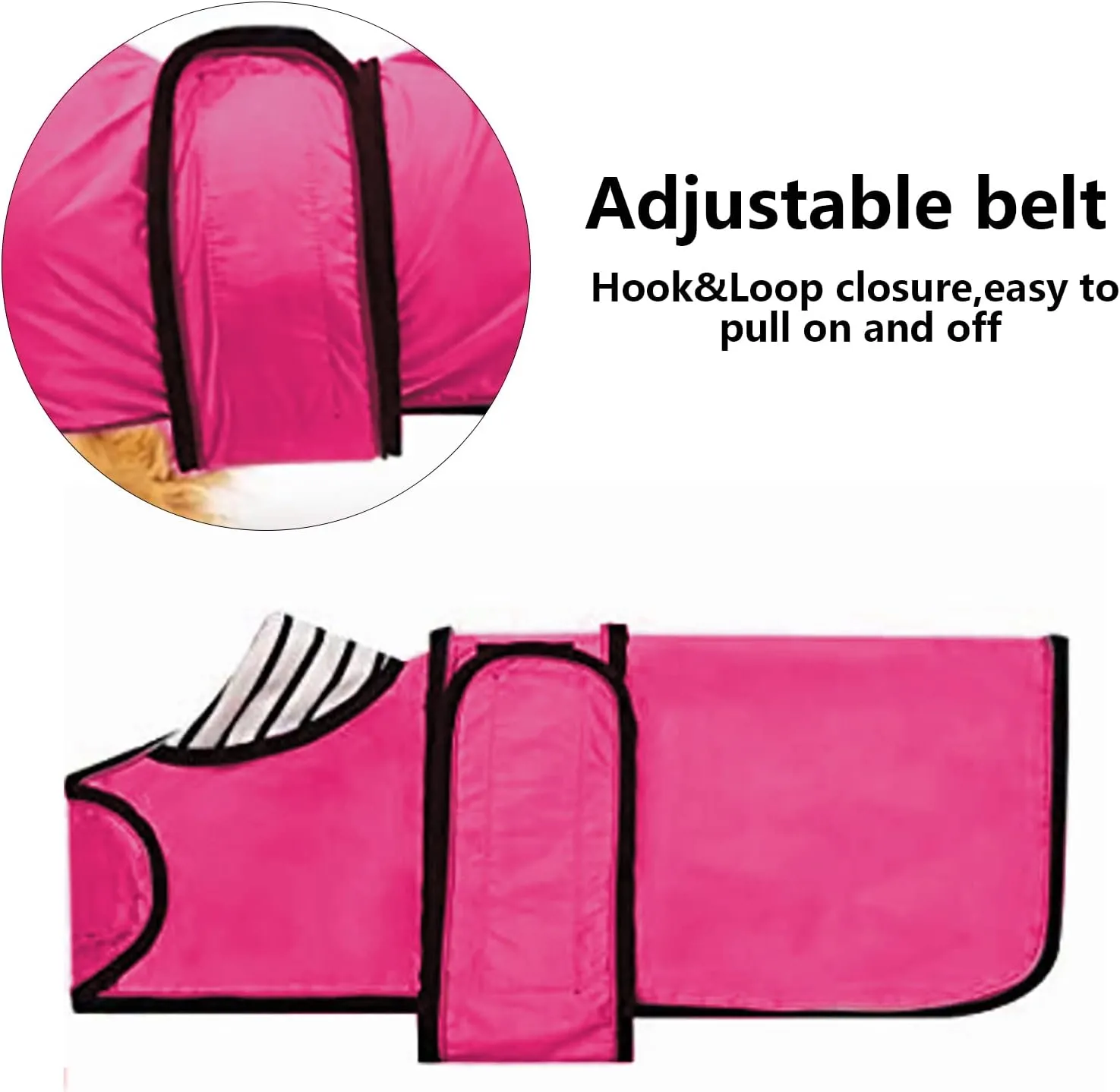 Dachshund Raincoat Corgi Raincoat Dogs Waterproof fit for Dachshunds Weiner Long Back Breeds with Reflective Stripe Great Coverage in Autumn Winter - Pink - M