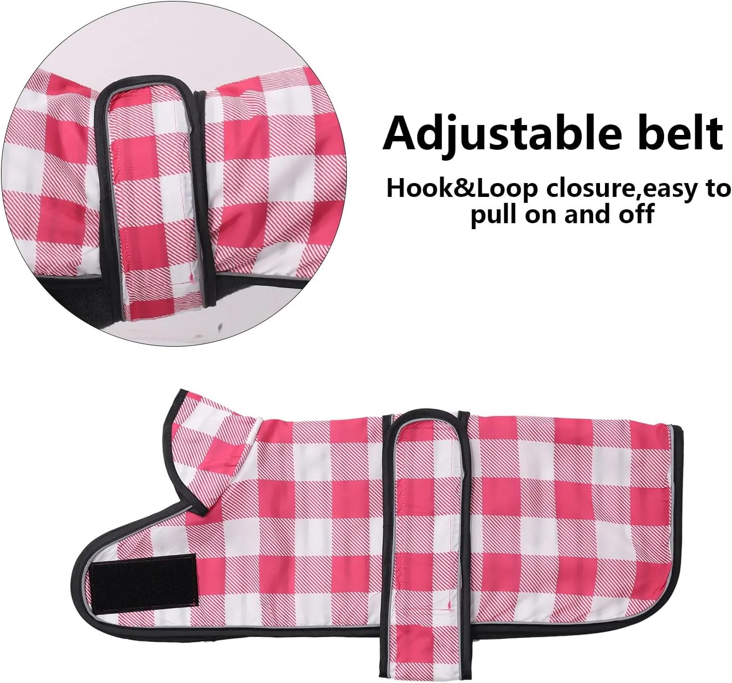 Dachshund Raincoat Corgi Raincoat Dogs Waterproof fit for Dachshunds Weiner Long Back Breeds with Reflective Stripe Great Coverage in Autumn Winter - Pink Plaid - M