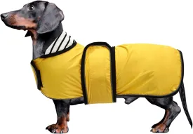 Dachshund Raincoat Corgi Raincoat Dogs Waterproof fit for Dachshunds Weiner Long Back Breeds with Reflective Stripe Great Coverage in Autumn Winter - Yellow - M