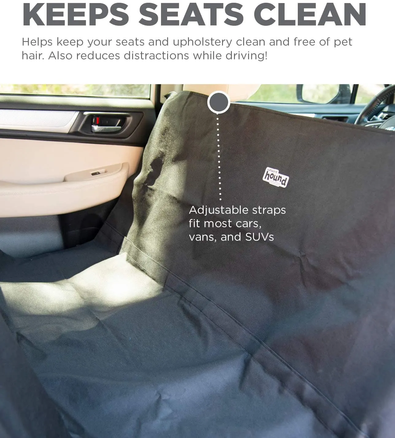 Dog Back Seat Hammock Car Seat Protector - Universal Fit - Auto Back Seat Hammock - Outward Hound