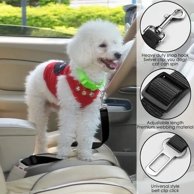 Dog Cat Car Safety Belt Adjustable Leash Vehicle Seat Belt