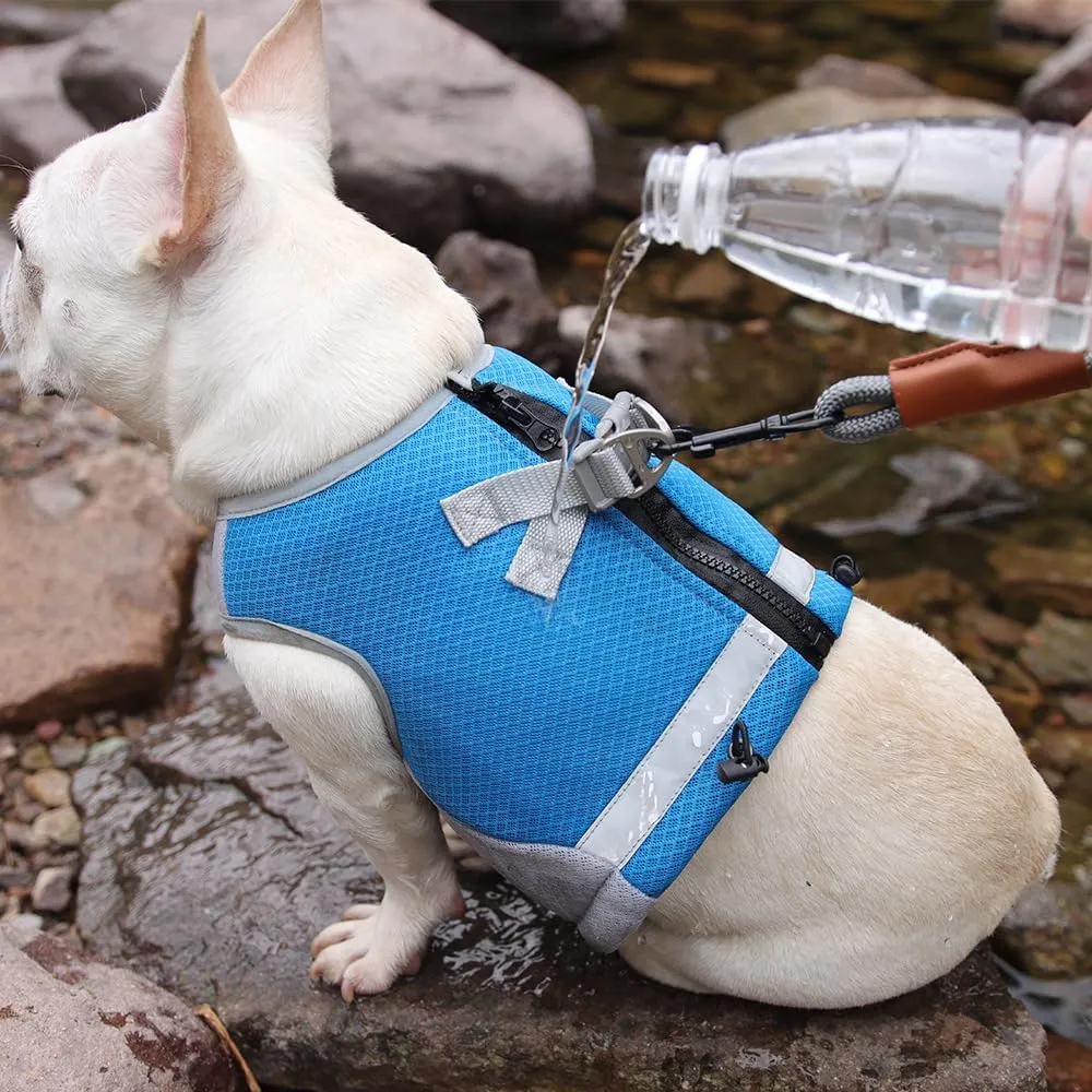 Dog Cooling Vest, Lightweight Jacket for Small Medium Dogs with Evaporative Cool Technology, Reflective Design Breathable Mesh for Training Camping, Blue, XL