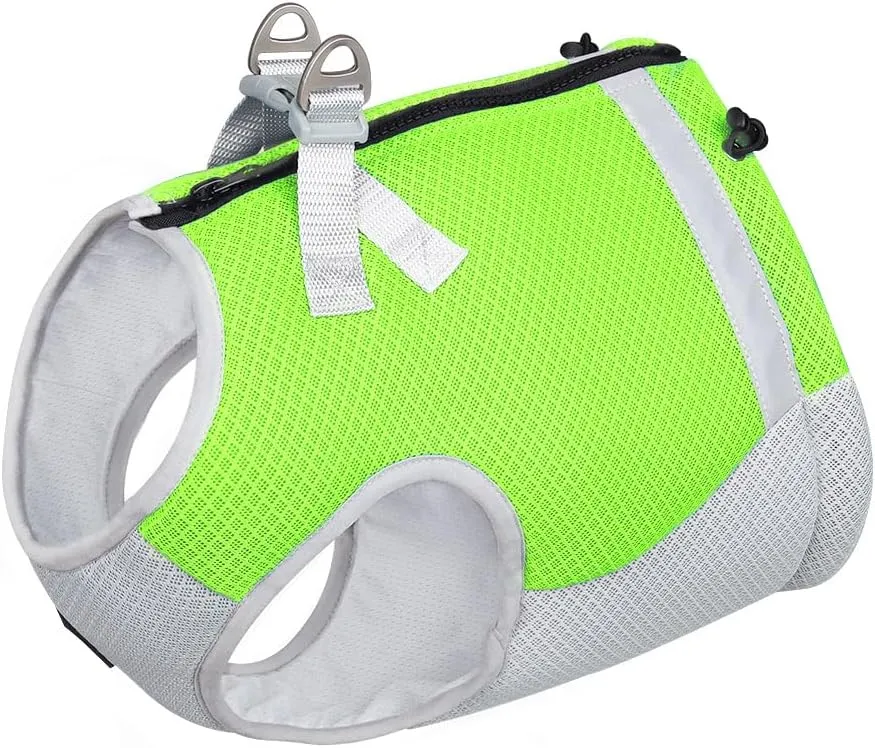 Dog Cooling Vest, Lightweight Jacket for Small Medium Dogs with Evaporative Cool Technology, Reflective Design Breathable Mesh for Training Camping, Green, XL
