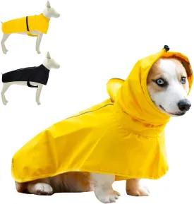 Dog Raincoat for Small Medium Large Dogs, Adjustable Dog Rain Jacket with Clear Hooded Double Layer,Waterproof Windproof Rain Jacket,Poncho Rain Coat