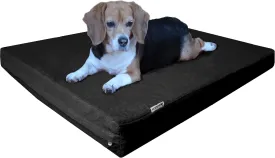 Dogbed4less Orthopedic Gel Infused Memory Foam Dog Bed, Waterproof Liner with Durable Washable Black Canvas   Bonus Brown Microsuede Antislip Covers, 37X27X4 Inches