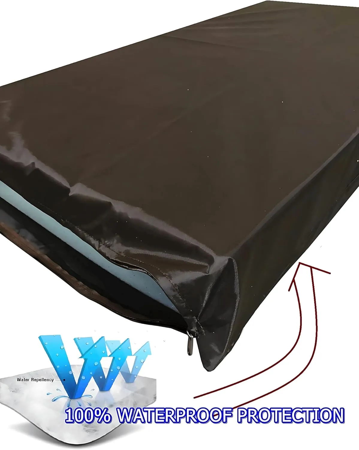 Dogbed4less Orthopedic Gel Infused Memory Foam Dog Bed, Waterproof Liner with Durable Washable Black Canvas   Bonus Brown Microsuede Antislip Covers, 37X27X4 Inches