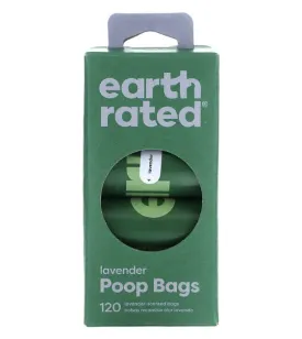 Earth Rated Eco-Friendly Poop Bag Refill for Dogs (120 Lavender Scented Bags, 8 Refill Rolls)