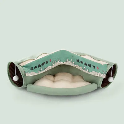 Foldable Cat Tunnel Toy Cat Channel Cat Nest Playable Sleepable Autumn and Winter Cat Bed to Keep Warm and Comfortable