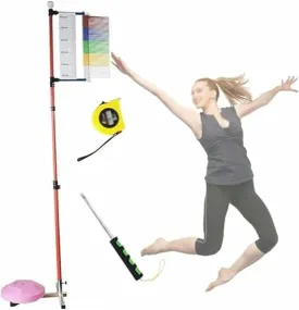 Free-Standing Jump Measurement TesterVertical Jump Tester4.3-11.8ft Adjustable Height Jump Measurement Tool Adults Vertical Jump Tester with Stable Base Bracket and Reset Telescopic Rod~/