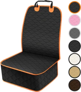 Front Dog Seat Cover, Waterproof Car Seat Covers for Dogs Nonslip Scratch-Proof Dog Seat Cover Front Seat Cover for SUV, Trucks & Cars - S, Black/Orange