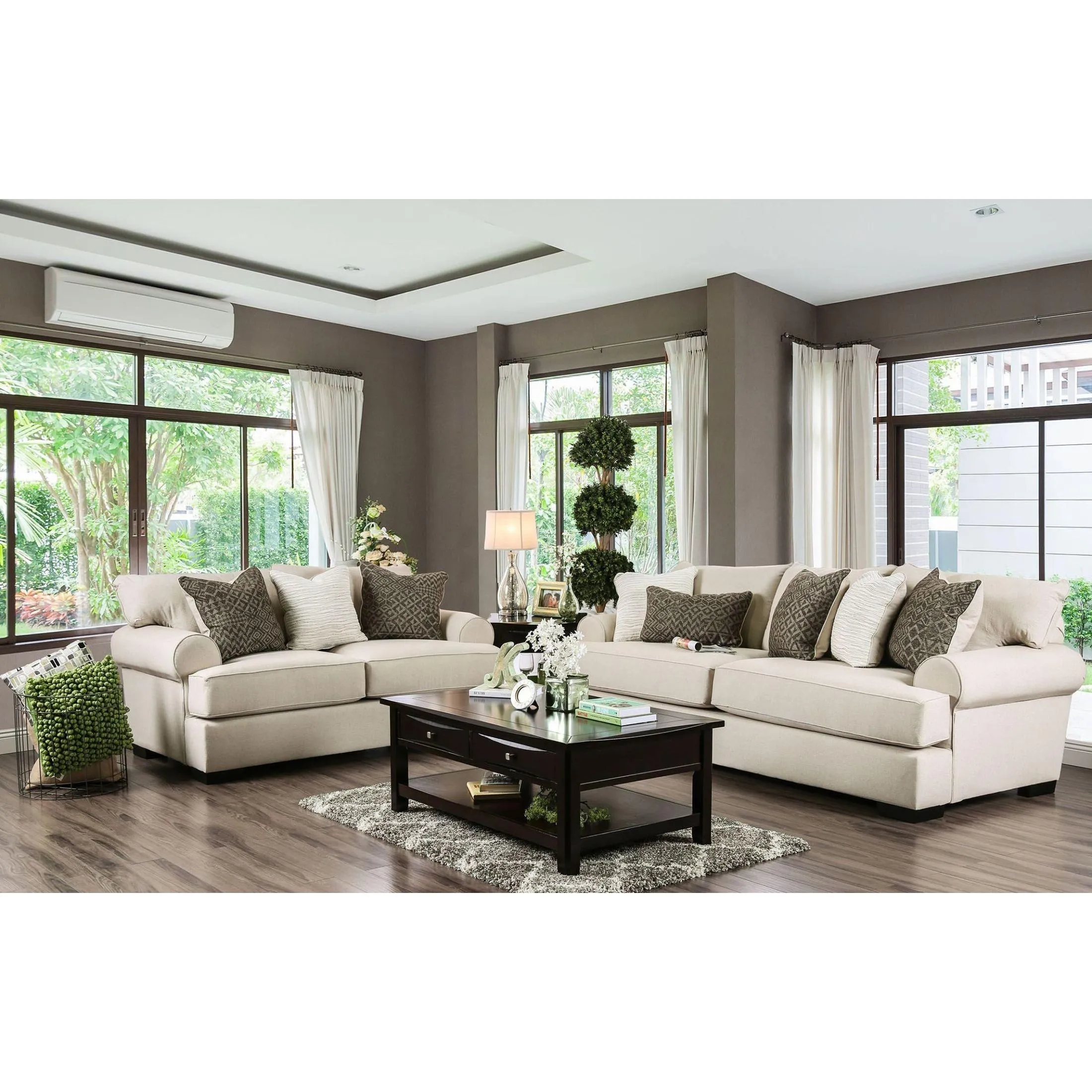 Furniture of America Gilda Stationary Fabric Loveseat SM1272-LV
