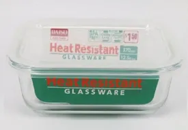 Heat resistant glass container, rectangular, 6.02 x 4.41 x 2.28 in