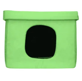 Hiputee Premium Square Box Shape Waterproof Hut for Dogs and Cats (Green & Black)