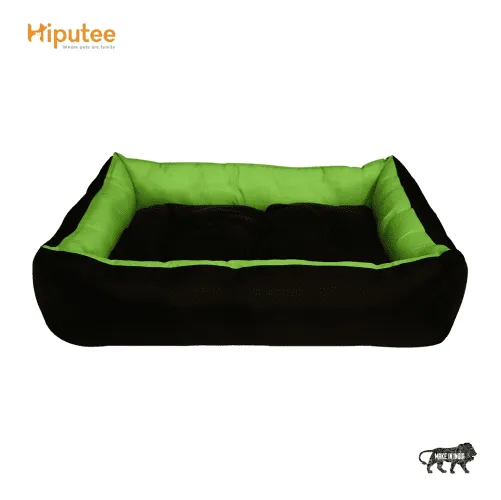 Hiputee Premium Waterproof Reversible Washable Bed for Dogs and Cats (Green & Black)