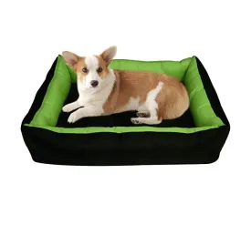 Hiputee Premium Waterproof Reversible Washable Bed for Dogs and Cats (Green & Black)