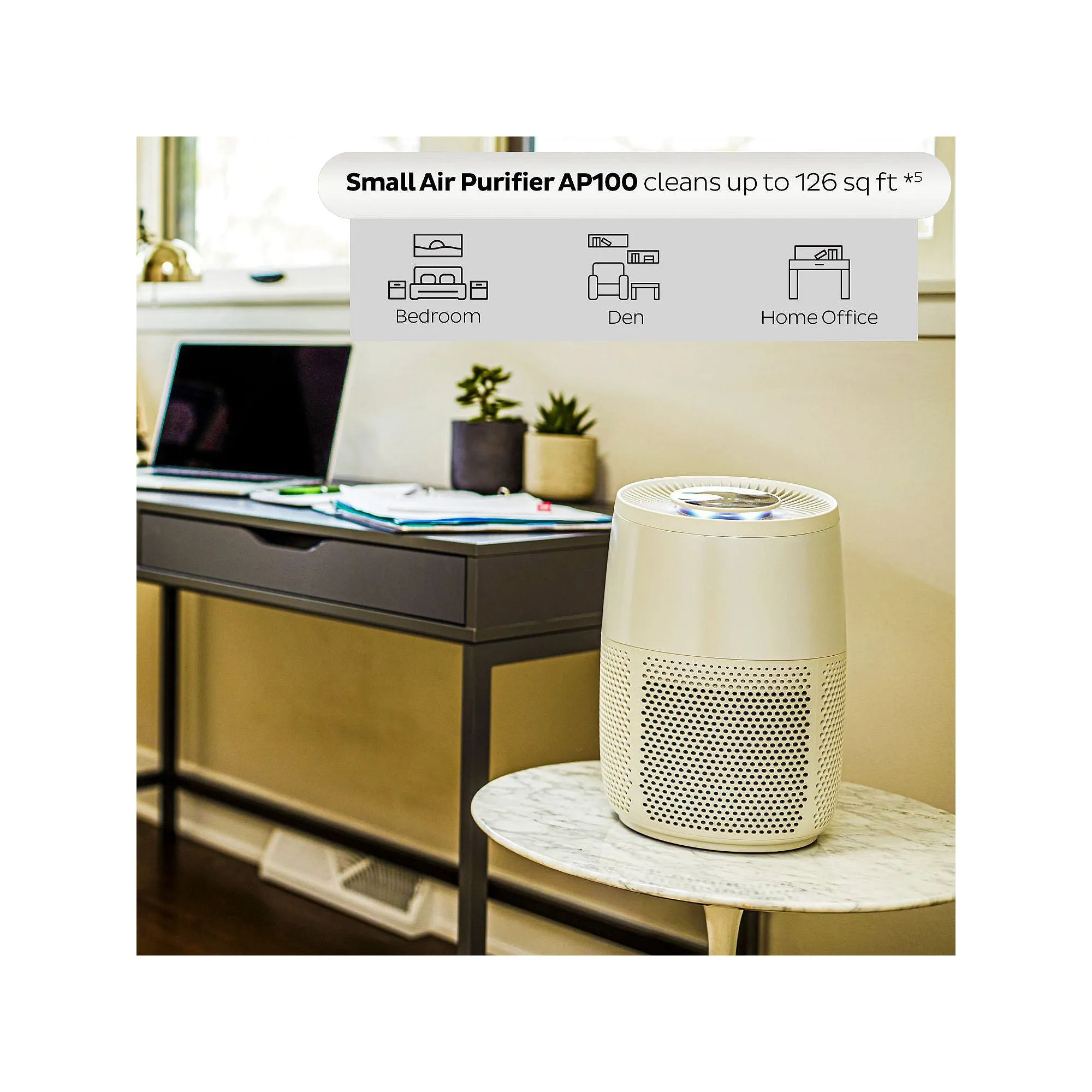 Instant 84086502 Small Rooms Air Purifier with HEPA-13 Filter Pearl