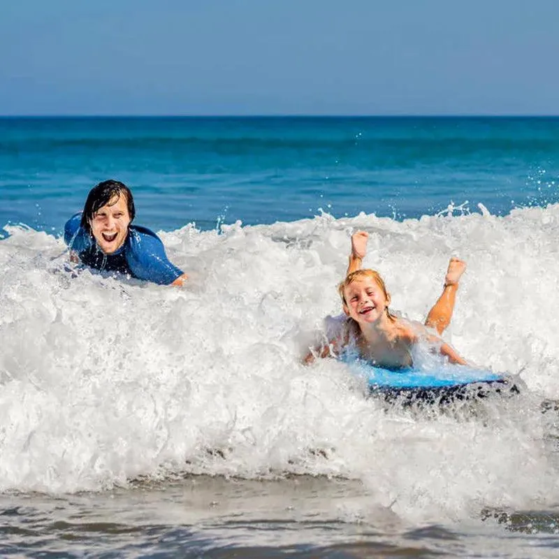 Kids Inflatable Surf Body Board, Durable PVC, Cushioned Ride, 7 Fun Designs, Lightweight, Perfect for Beach and Pool Fun