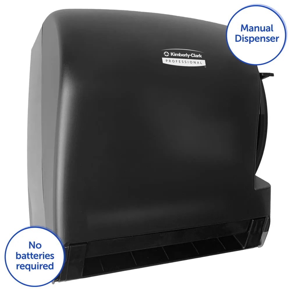 Kimberly-Clark® Lev-R-Matic 8" Paper Towel Dispenser w/ Manual Lever Action (#09765) - Smoke