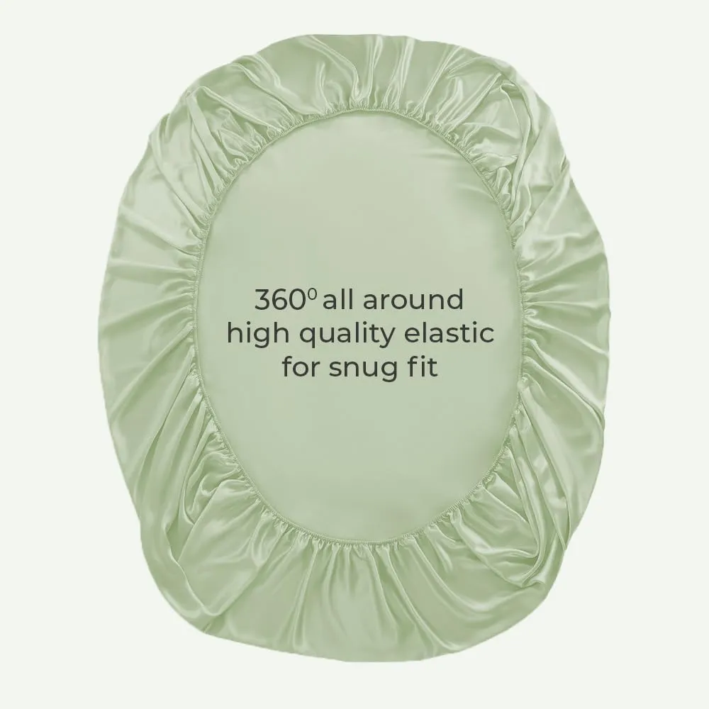 LINEWALAS Queen Size Fitted Sheet, Viscose derived from Bamboo Cooling Bed Sheet, up to 16 Deep Pocket Bottom Sheet, Silky Soft & Breathable, All-Around Elastic, (Queen, Sage Green)